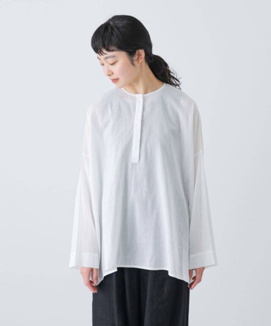 【極美品】かぐれ　ボイルワイドプルオーバー　オフホワイト