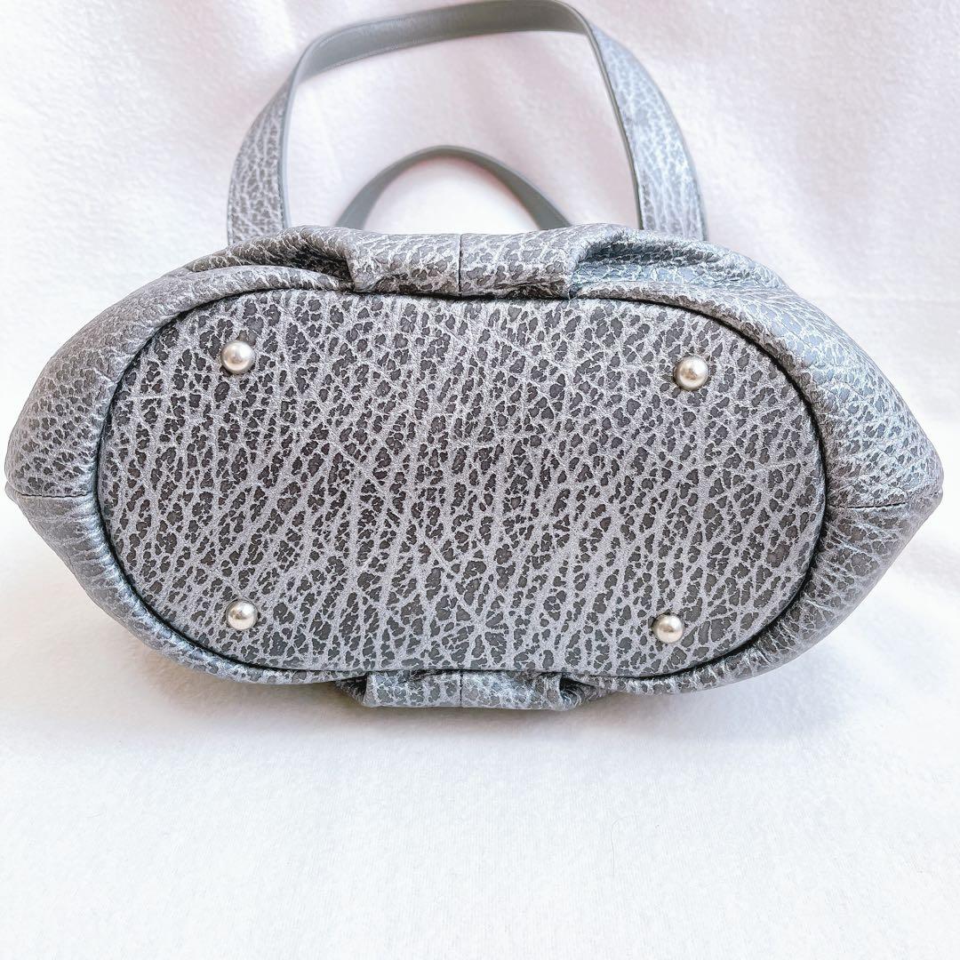 未使用級 希少JRA エレファント ハンド ショルダーバッグ 2way グレー象