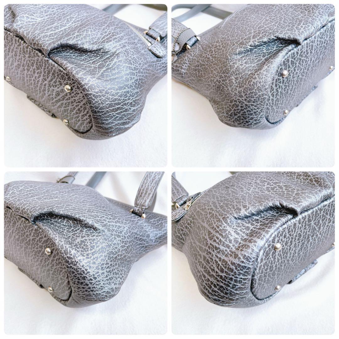 未使用級 希少JRA エレファント ハンド ショルダーバッグ 2way グレー象