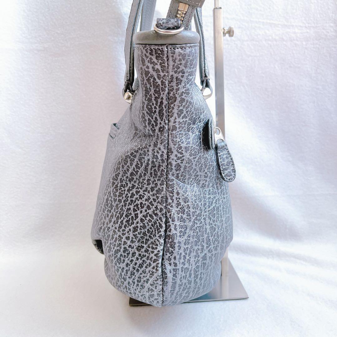 未使用級 希少JRA エレファント ハンド ショルダーバッグ 2way グレー象