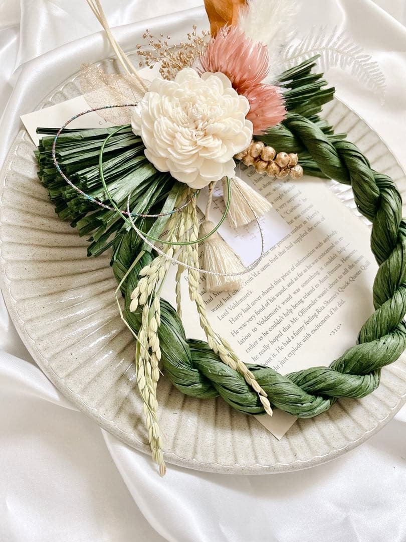 しめ縄　しめ縄飾り　お正月飾り　グリーン　20¥4年