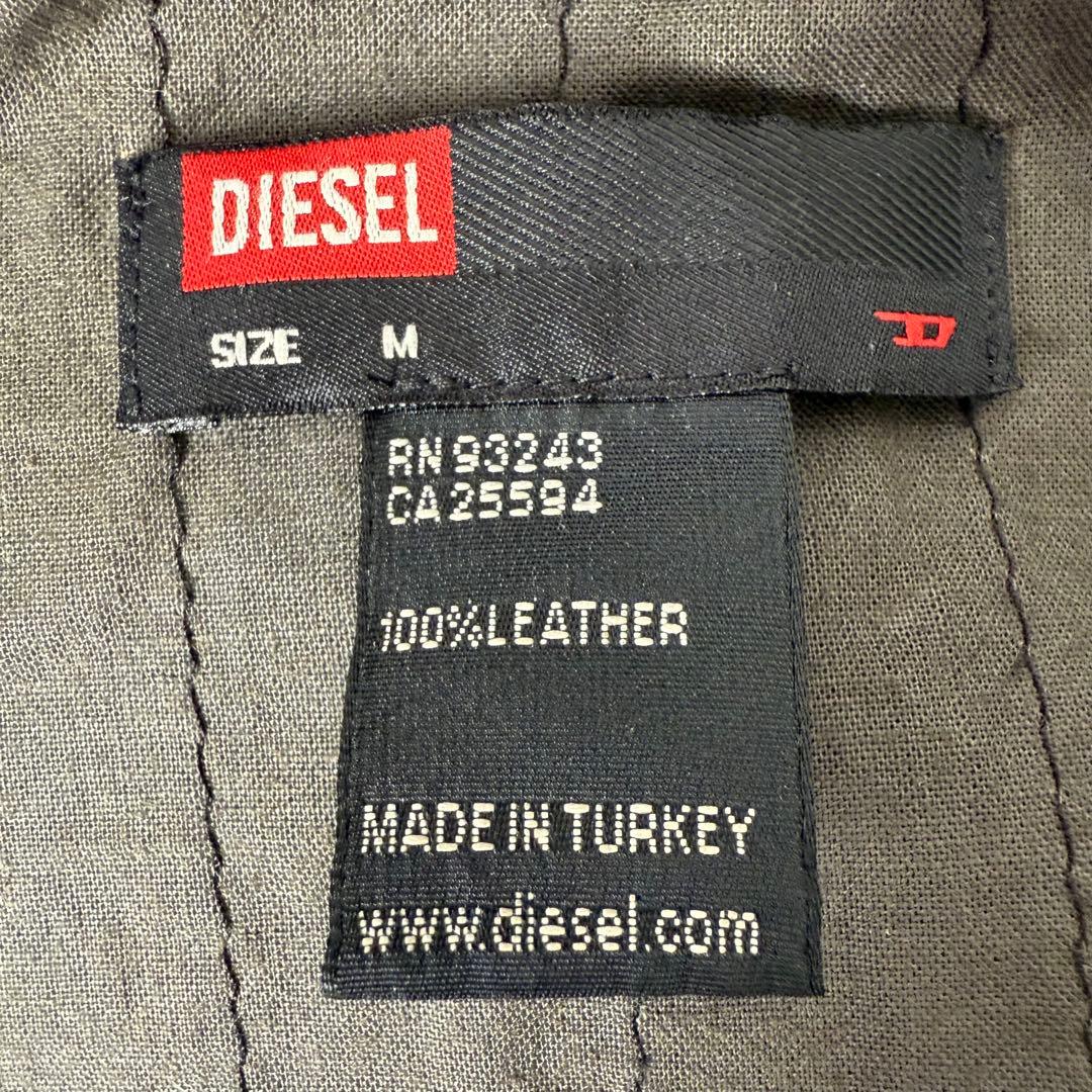 ディーゼル ライダースジャケット M ダメージ加工 ブラック レザージャケット