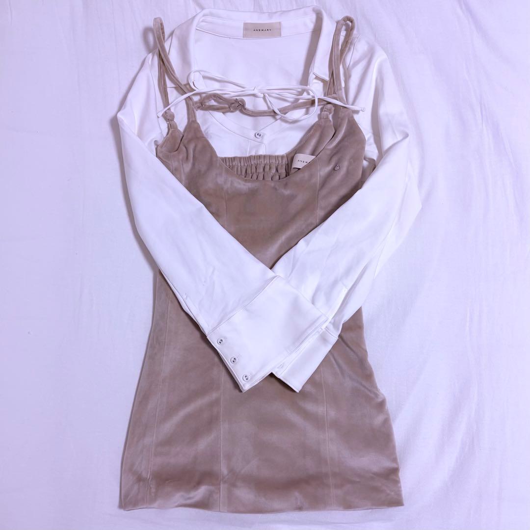 【最安値】andmary betty velour mini dress