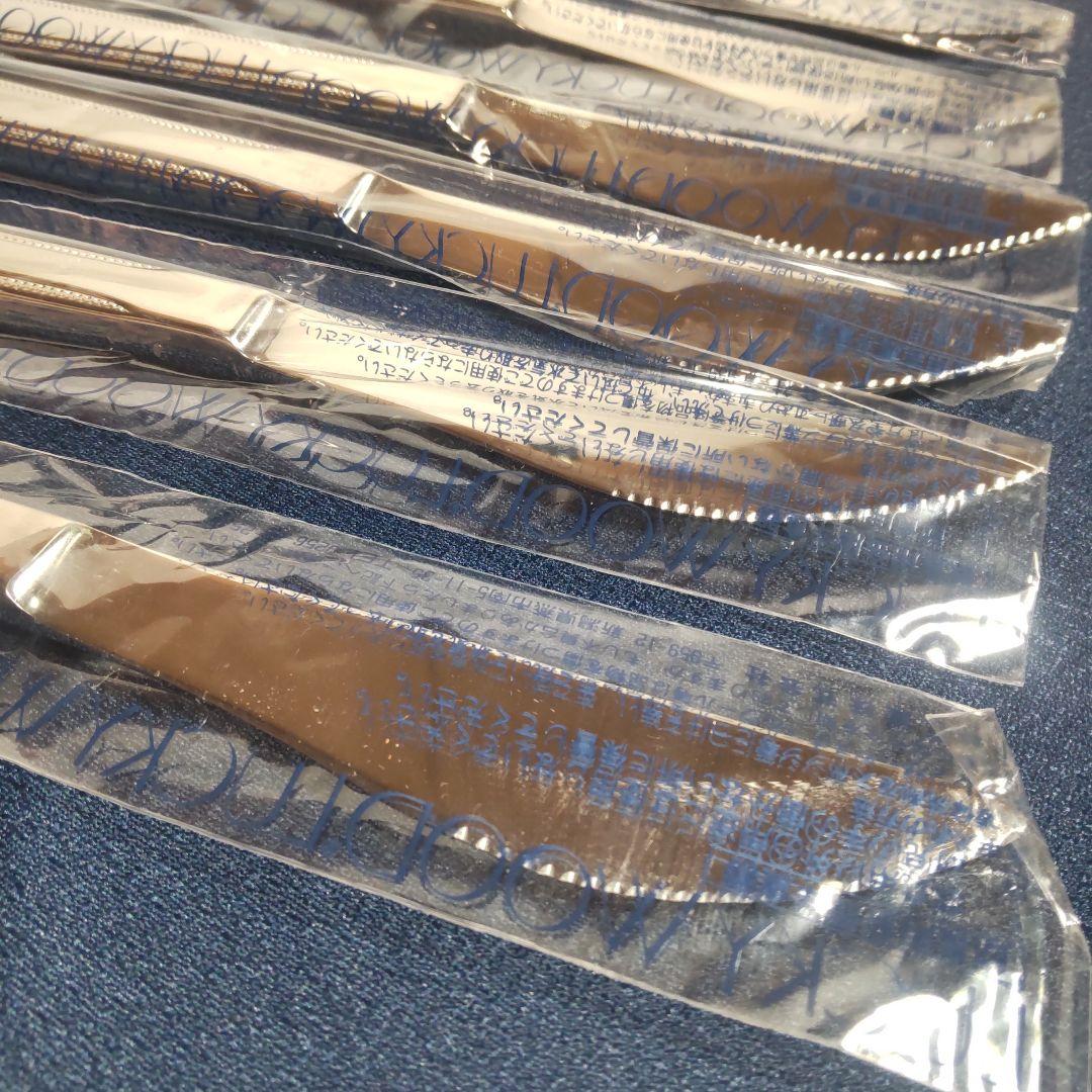 新品 ラッキーウッド 18-12 ロマンス デザート ディナーナイフ 6本
