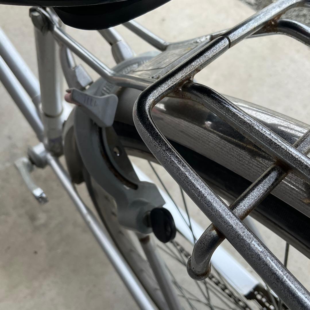 【前橋市内引渡し】27インチ自転車 5段変速/カゴ/鍵/オートライト付き