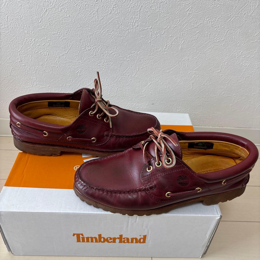 Timberland バーガンディ モカシン　3eye classic