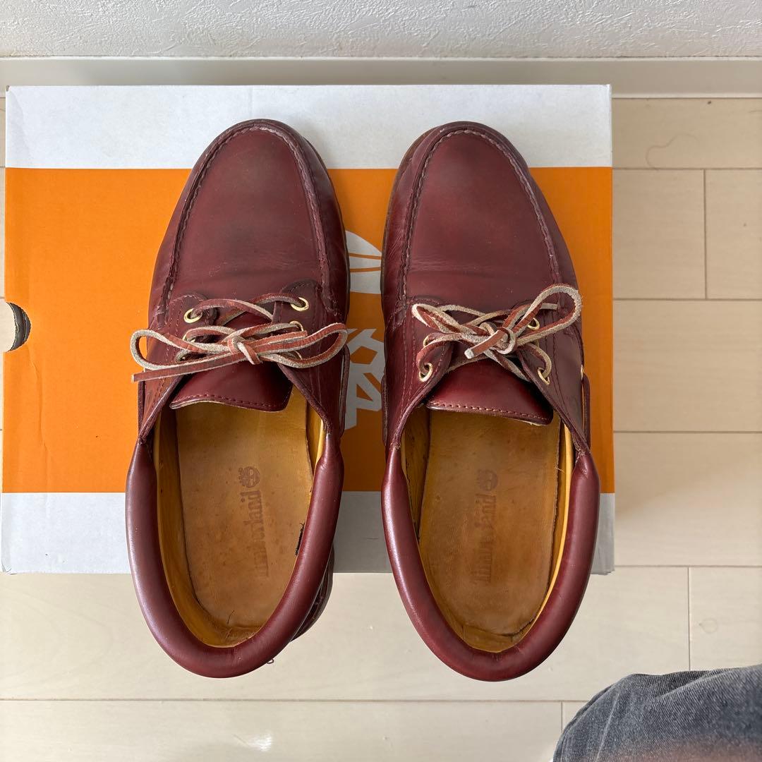 Timberland バーガンディ モカシン　3eye classic