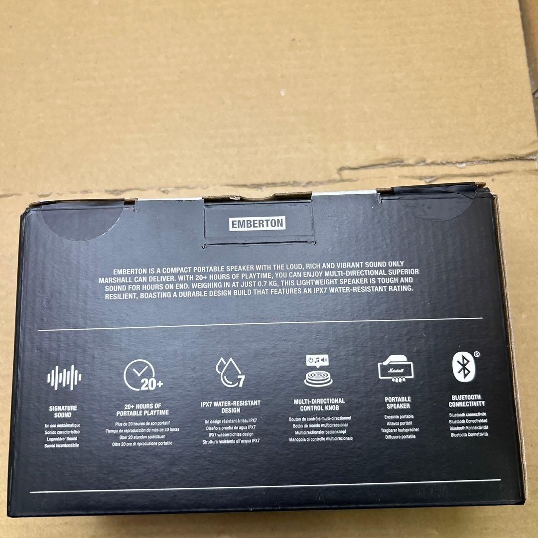 Marshall ワイヤレスポータブル防水スピーカー Emberton ブラック