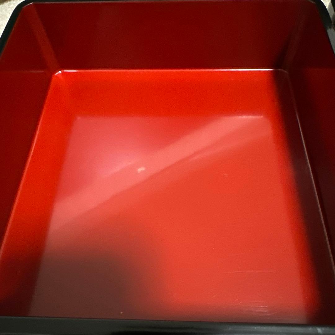 お正月 重箱(3段)セット 漆器 天然木 会津塗 南天 無垢材