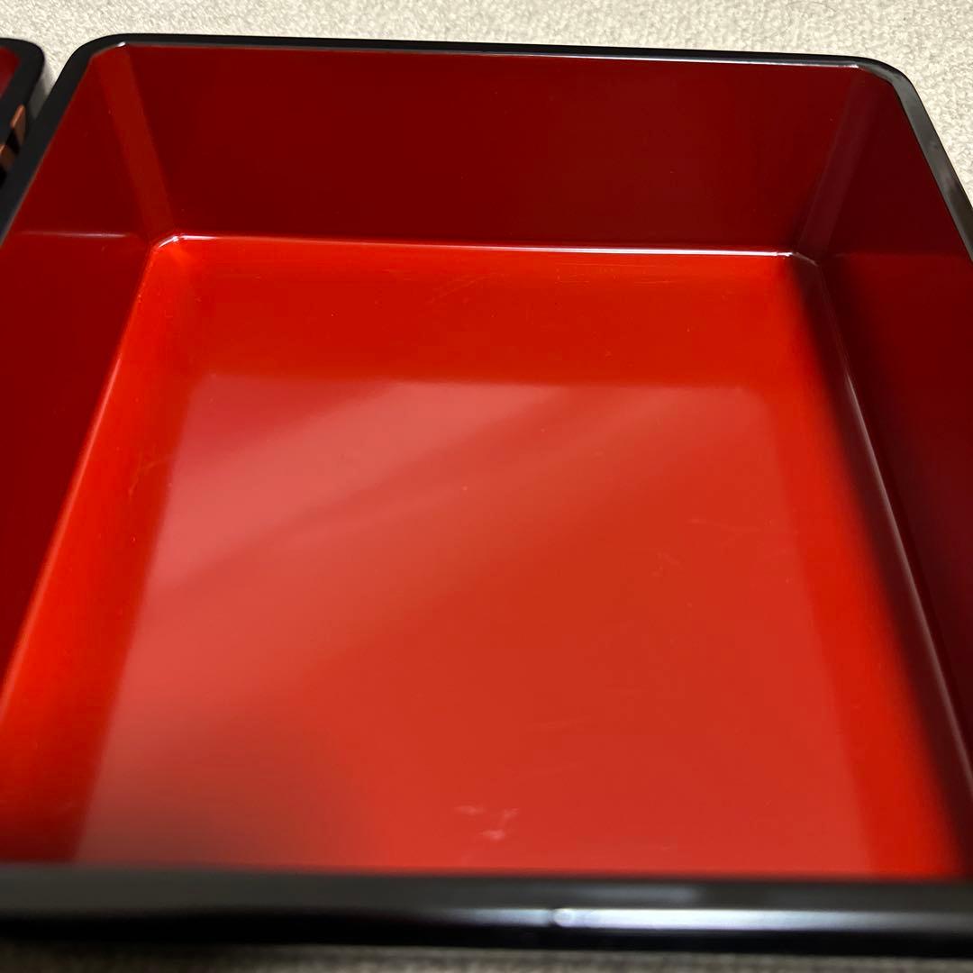 お正月 重箱(3段)セット 漆器 天然木 会津塗 南天 無垢材