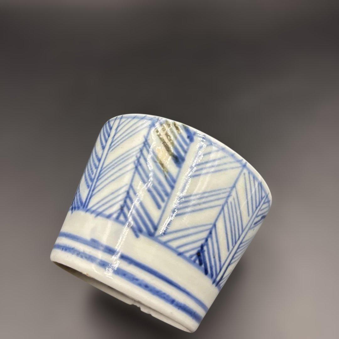 蕎麦猪口　古伊万里　矢羽根紋　時代物　5個