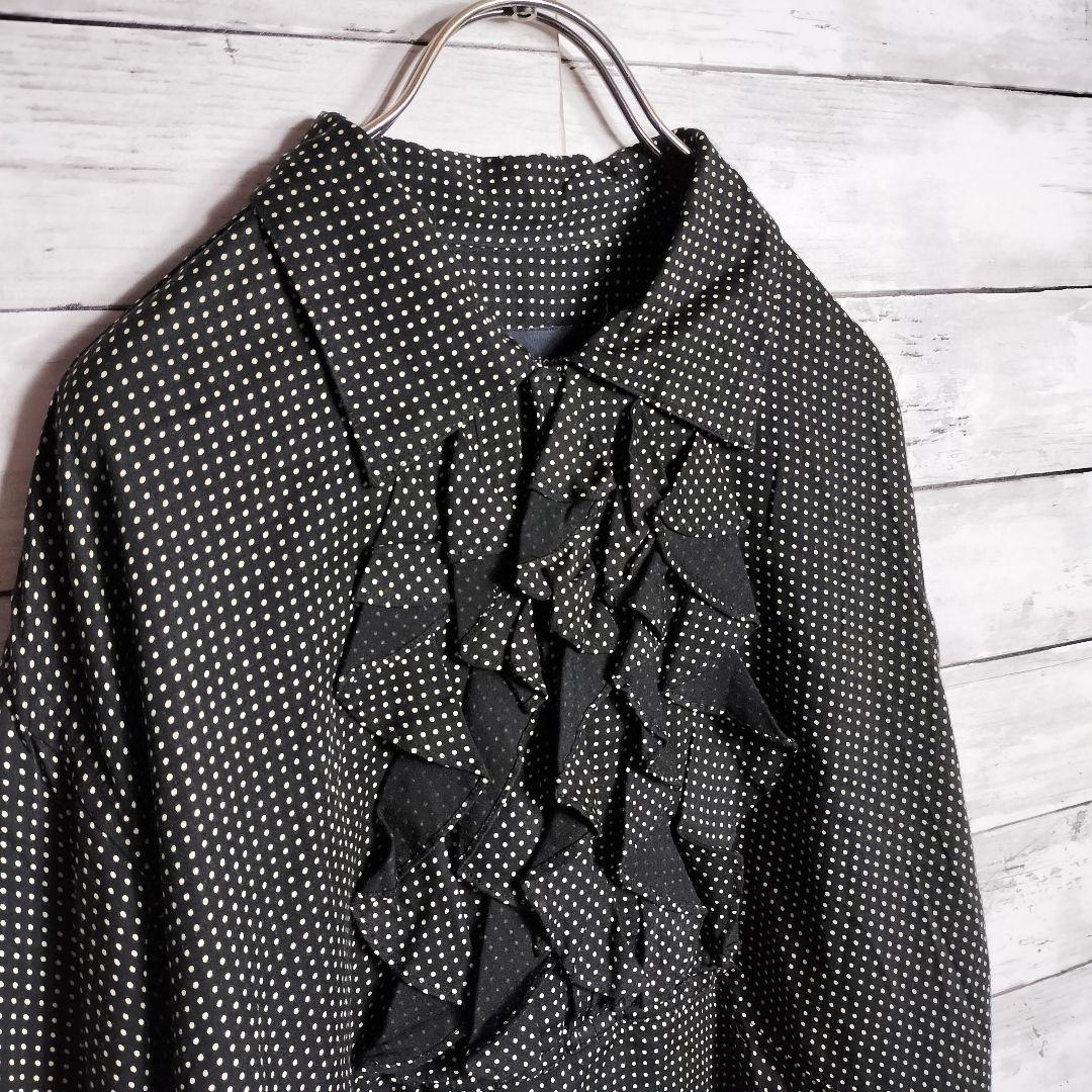 AD1988 オールド トリココムデギャルソン ドット柄ブラウス シャツ フリル