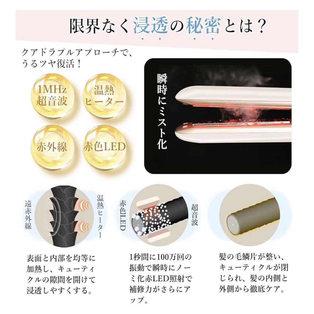 kiboer Pro 超音波トリートメント ヘアアイロン 美髪ケア 髪質改善