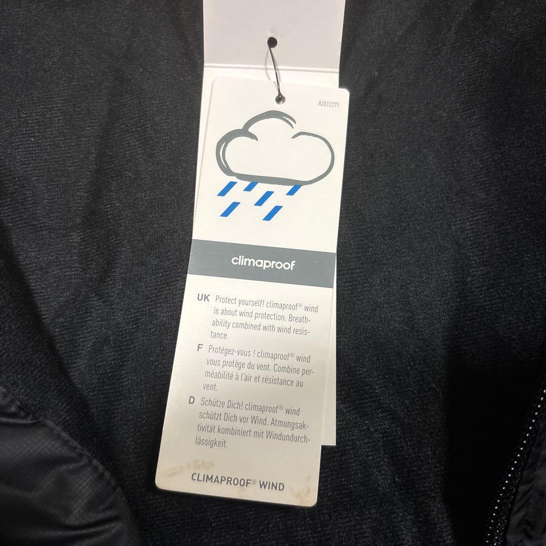 adidas メンズブラック ベンチコート L／スリーライン／フードあり／軽量