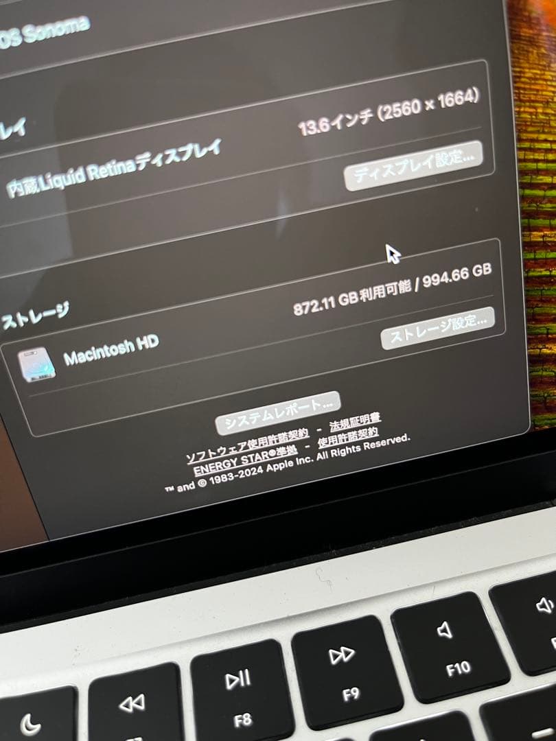 【ジャンク】Apple MacBook 13.6インチ 1TB