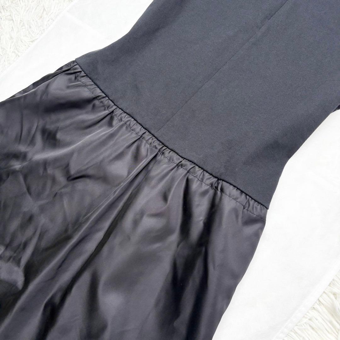 プラダ 2021 コットン リナイロン 切替ワンピース トライアングルロゴ 40