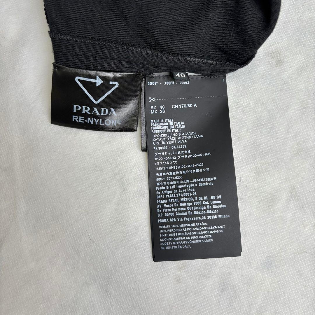 プラダ 2021 コットン リナイロン 切替ワンピース トライアングルロゴ 40