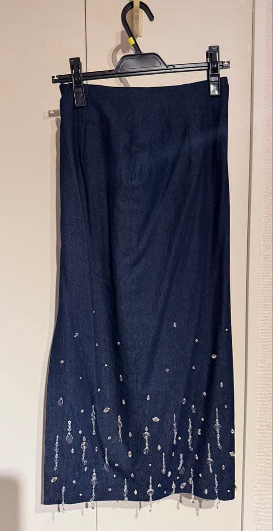 Lily Brownクリアビジュー デニム ビスチェ/ロングスカート サイズF