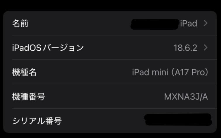 【超美品】iPad mini 7(A17) Wifi 256GB スペースグレイ