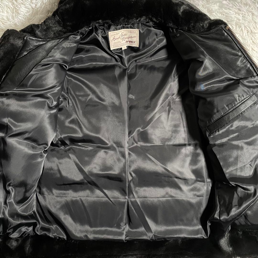 アヴィレックス レザージャケット ラムレザー ダウン B3 胸タグ 肉厚