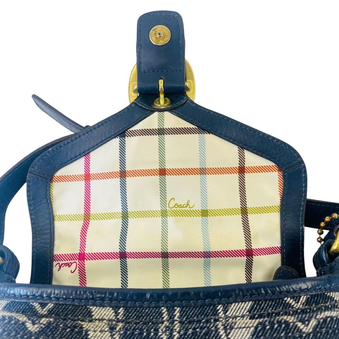 COACH コーチ デニム ショルダーバッグ 斜め掛け ソーホー シグネチャー