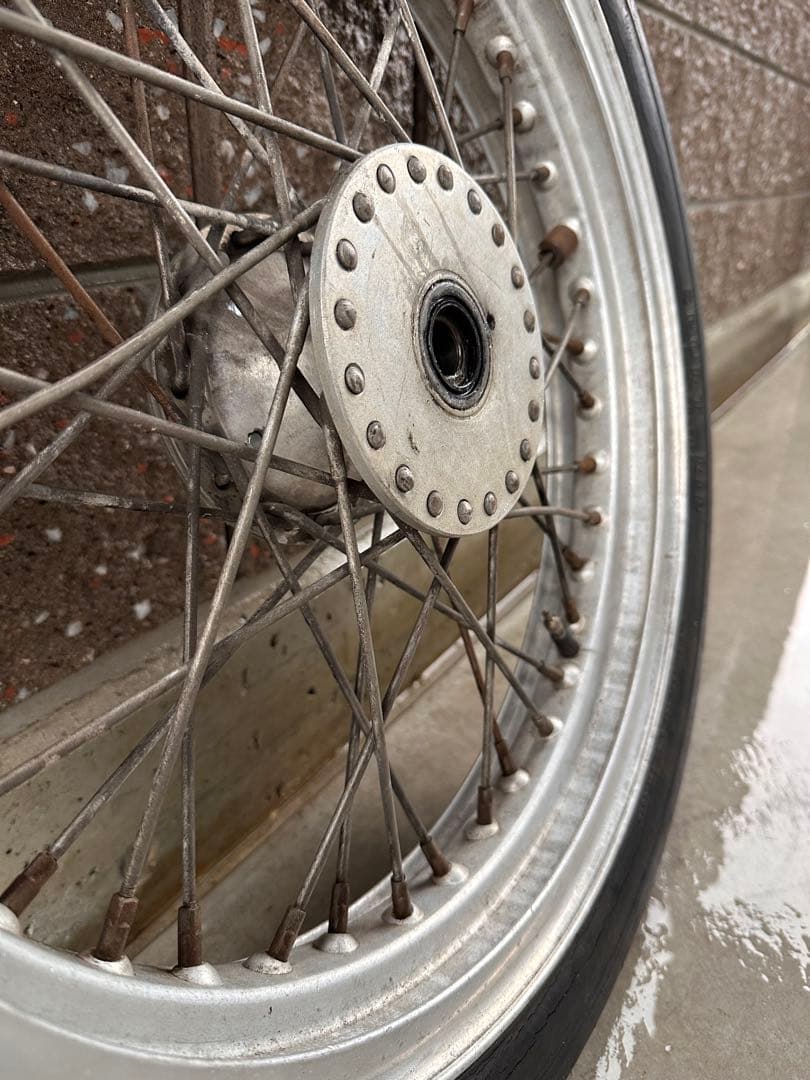 ハーレーダビッドソン用19インチカスタムアルミスポークホイール　ショベル　パン