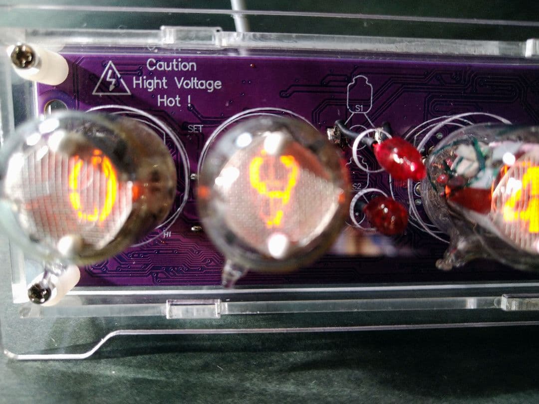 ニキシー管時計 IN-2 4球 完成品　アクリルケース