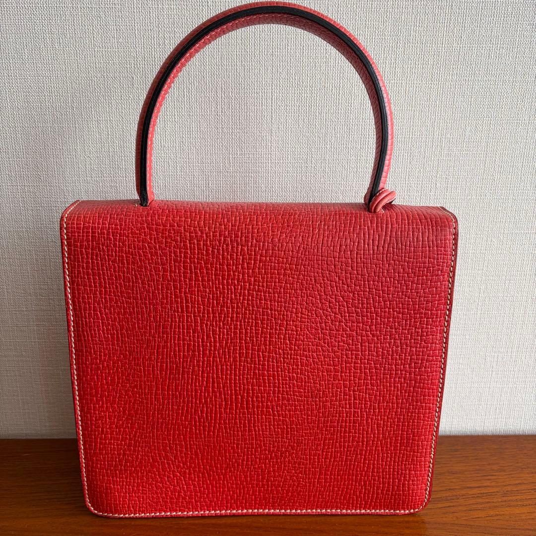 (*)様 LOEWE バルセロナ レッド スクエアハンドバッグ