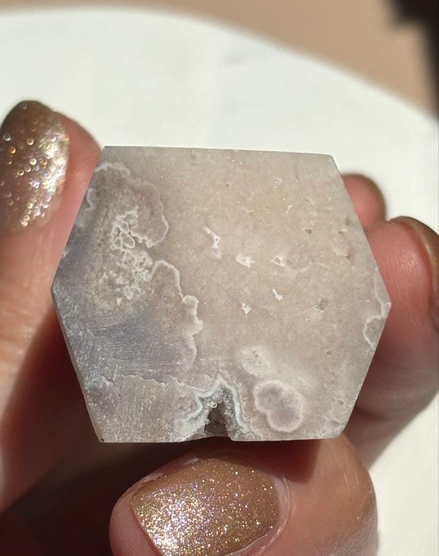 《レアカラー♡》チェリーブロッサムフラワーアゲート　タワー　ポイント　六角柱