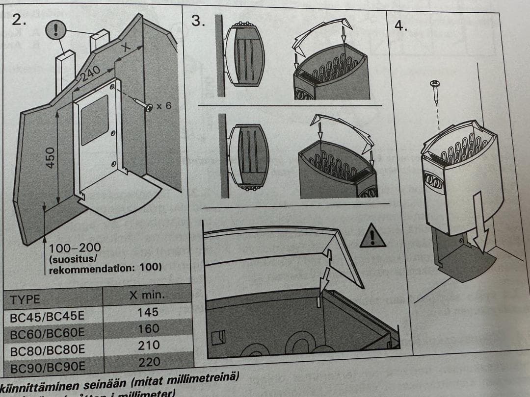 コード付きHARVIA ハルビア サウナストーブ 220V VEGA BC60