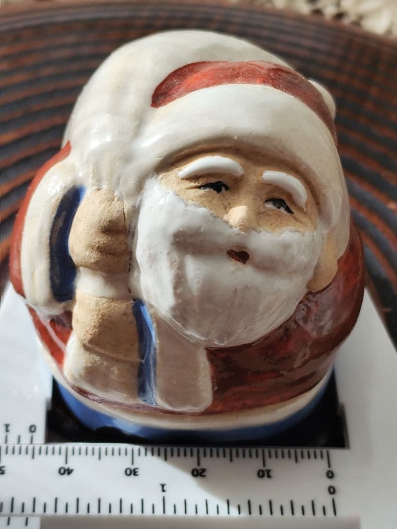 陶器　茶道具 香合 クリスマス サンタクロース 浅見与し三作 吉峯窯　茶道