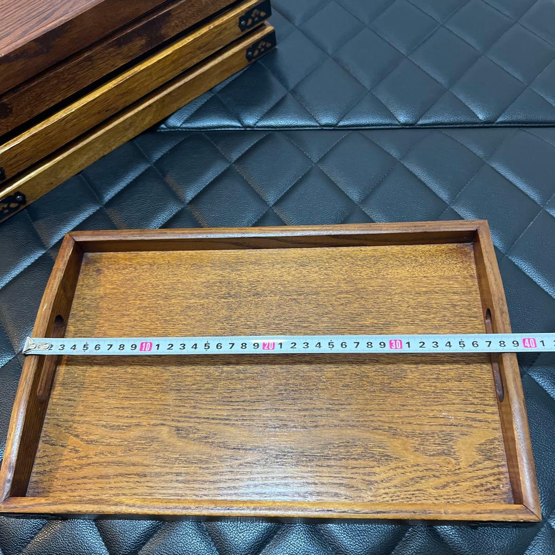 木製のブラウン長方形トレイ　10枚セット