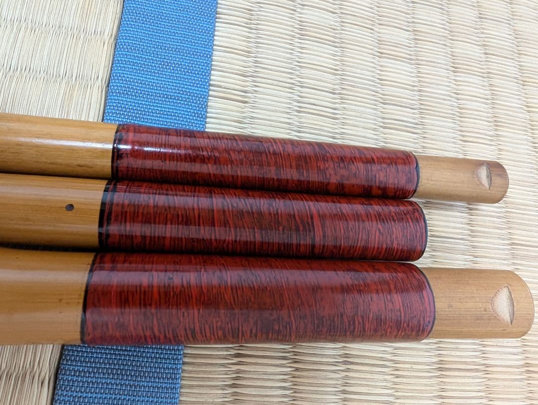 小継ぎ竹竿　銘「竿福」12尺　 継ぎ数12本　３本仕舞　40ｃｍ