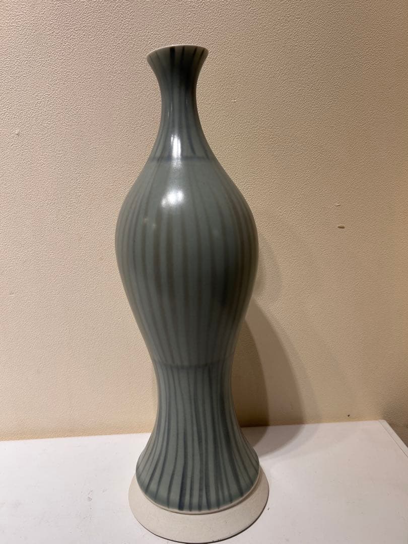 319　Mieln Reld.？　フラワーベース　ストライプ模様　陶器製　展示品