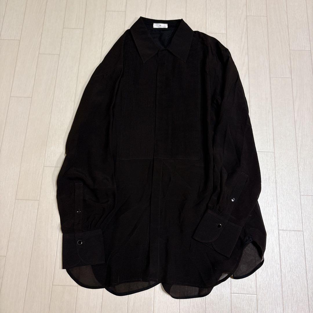 トゥモローランドビー シルクローン ボザムシャツ ダークブラウン シルク100%