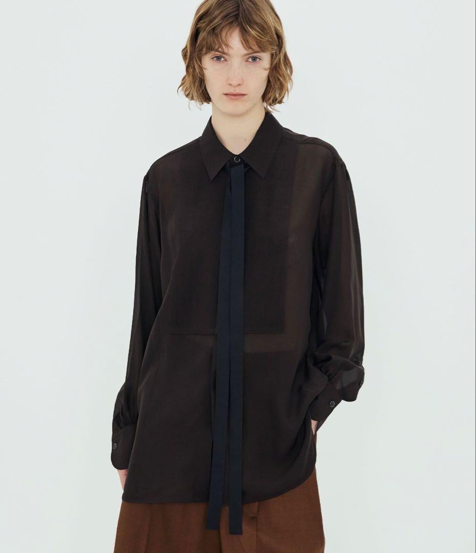 トゥモローランドビー シルクローン ボザムシャツ ダークブラウン シルク100%