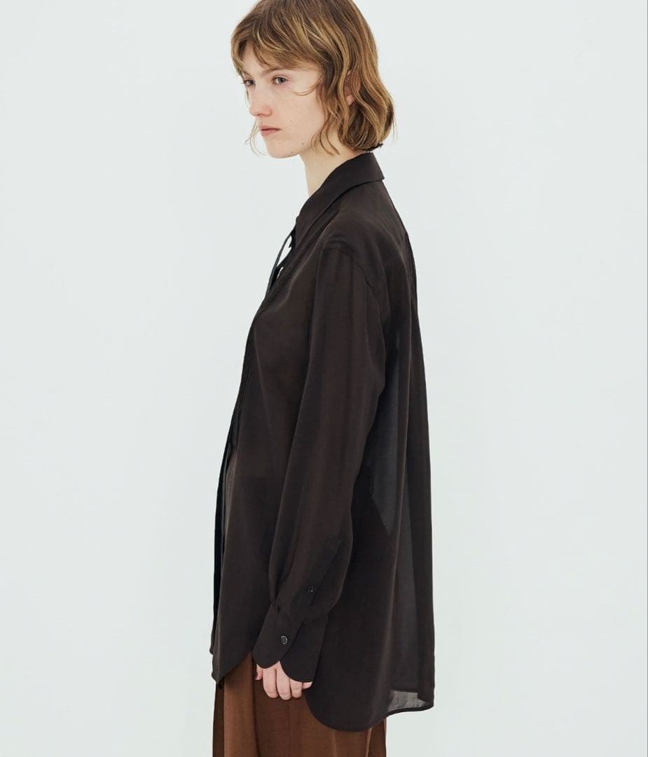 トゥモローランドビー シルクローン ボザムシャツ ダークブラウン シルク100%