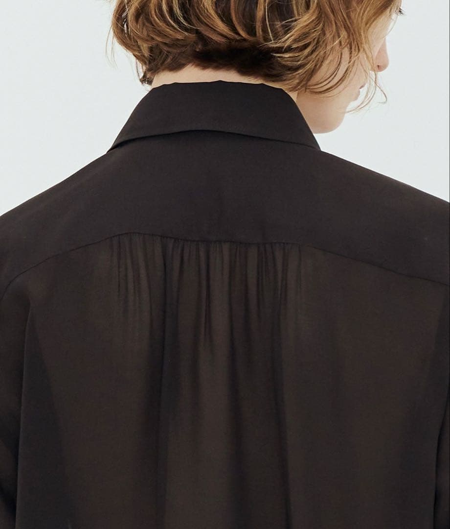 トゥモローランドビー シルクローン ボザムシャツ ダークブラウン シルク100%