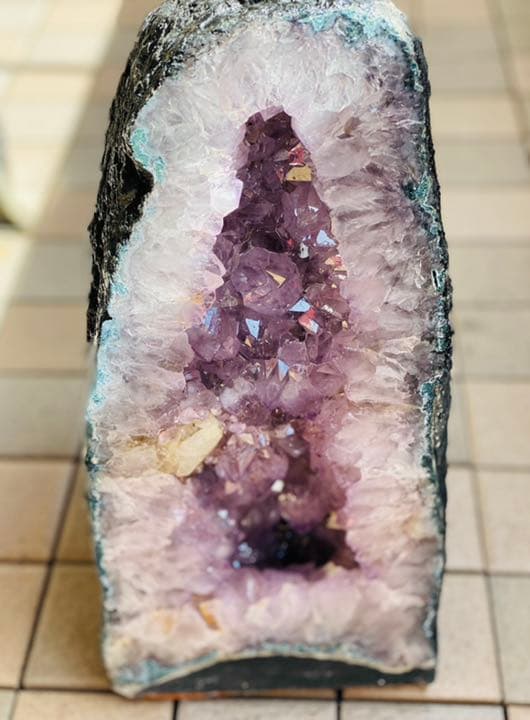 アメジスト ドーム　フラワーアメジスト　虹入り　カルサイト　ゲーサイト 特大