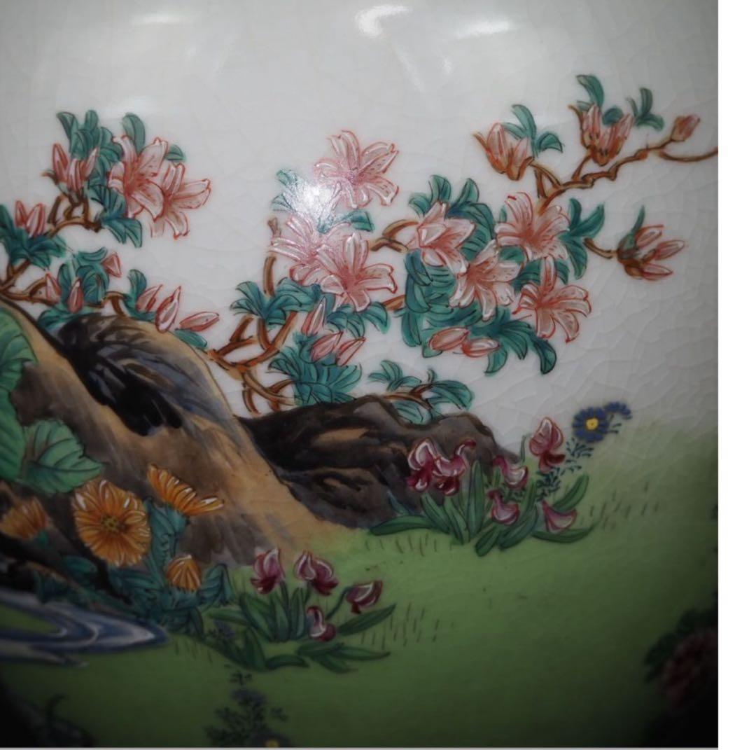 送料無料　九谷焼名工　清水美山造 花瓶 本物保証