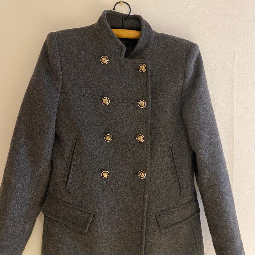 専用　ZARA グレー ウール ピーコート S