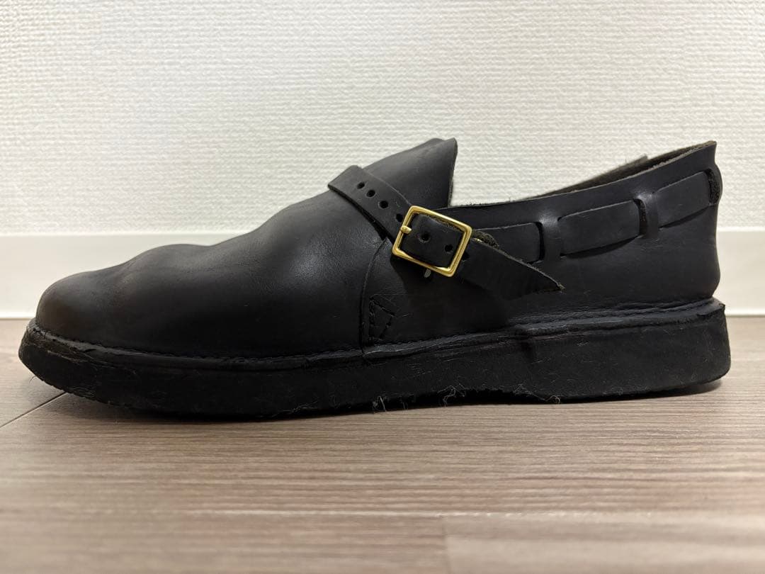 【値下げ済】aurora shoes 黒 レザー ストラップシューズ