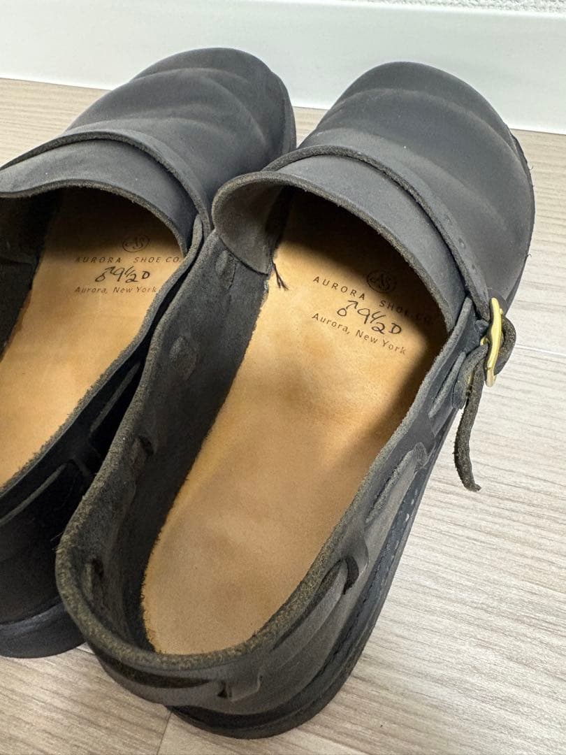 【値下げ済】aurora shoes 黒 レザー ストラップシューズ