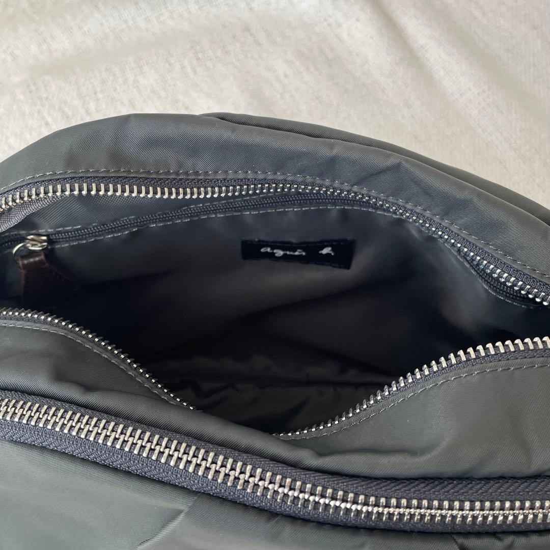 美品　agnes b.アニエスベー　ナイロン　ショルダーバッグ　ダークグレー