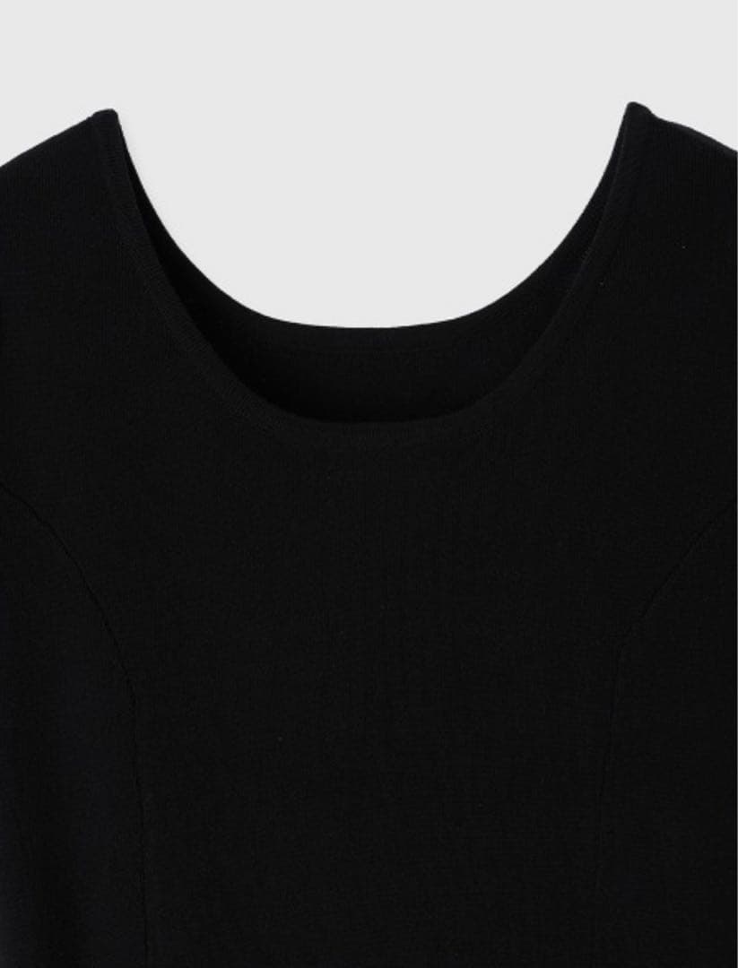 ボリュームチュールフリルニットワンピース