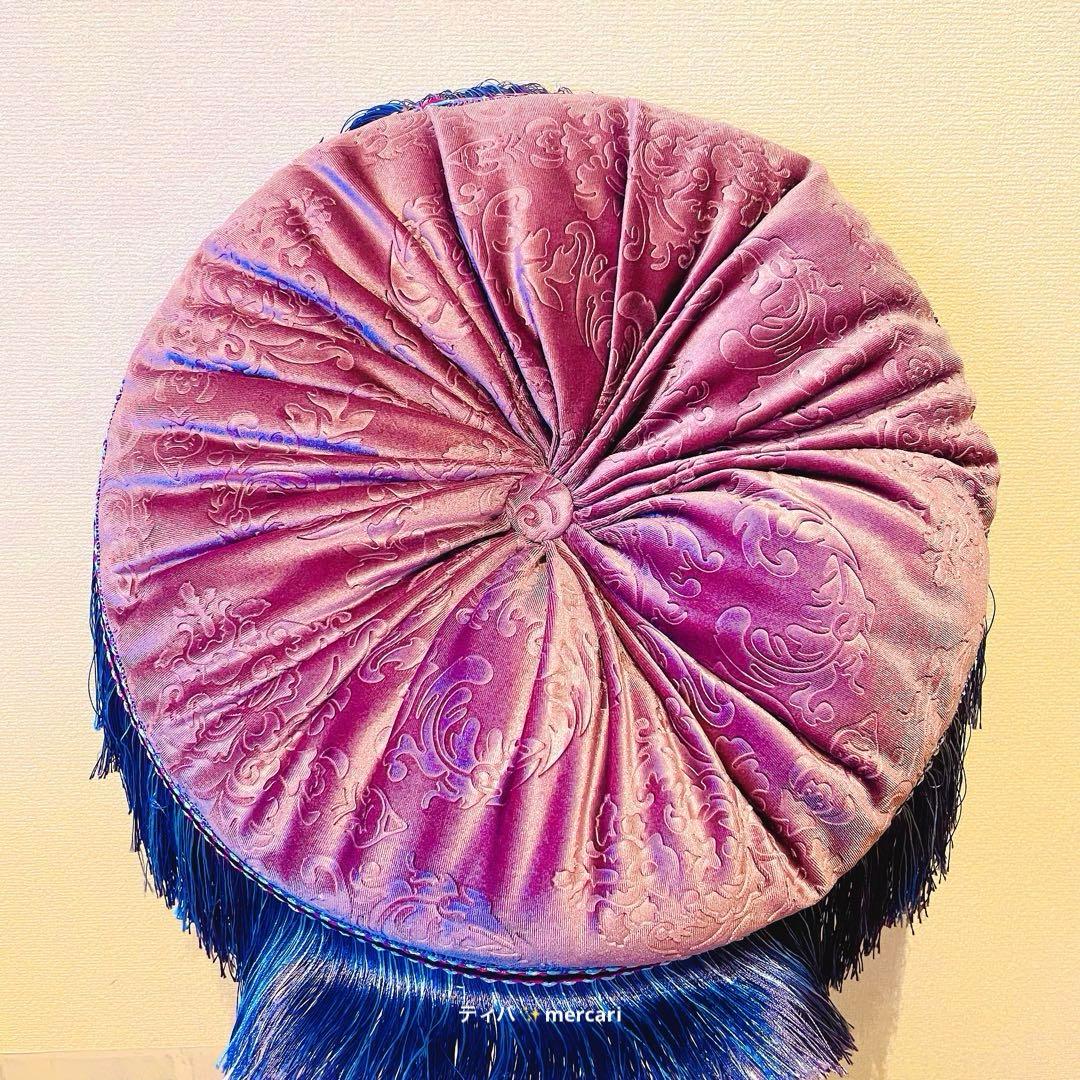 ANNASUIクッション　Francfranc×アナスイ　紫　丸ラウンド　座布団