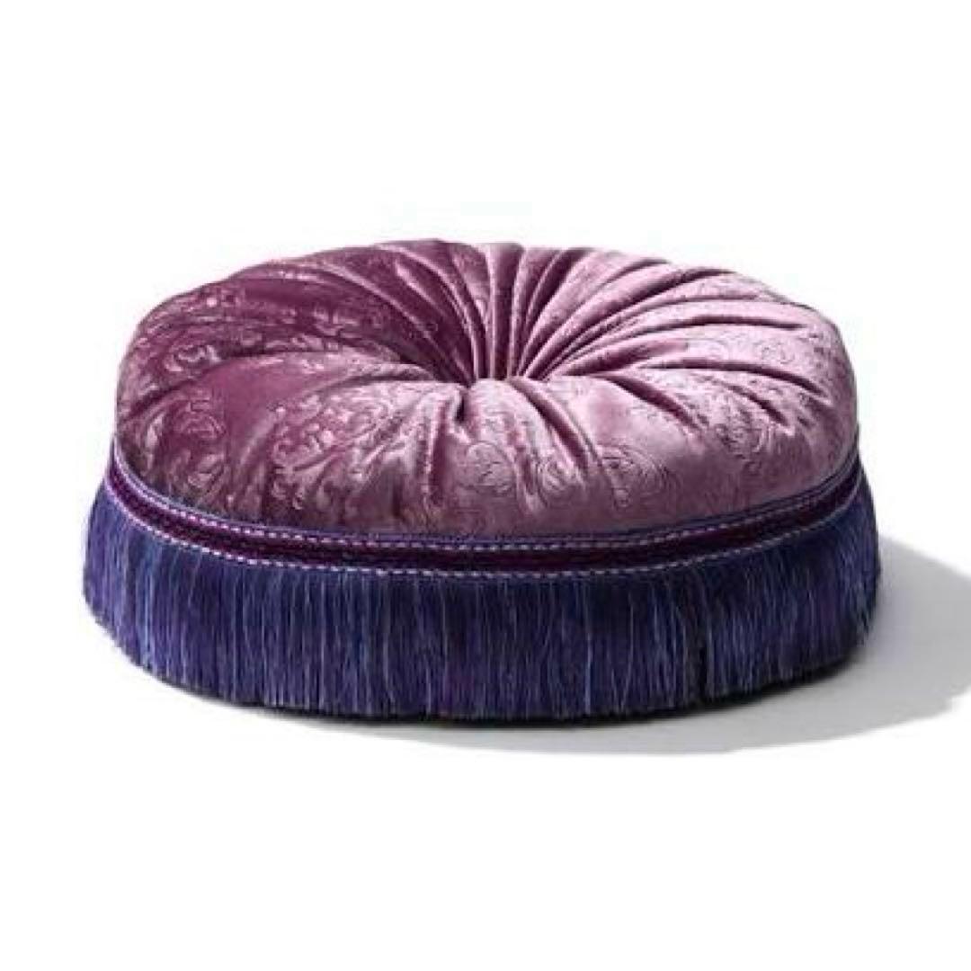 ANNASUIクッション　Francfranc×アナスイ　紫　丸ラウンド　座布団