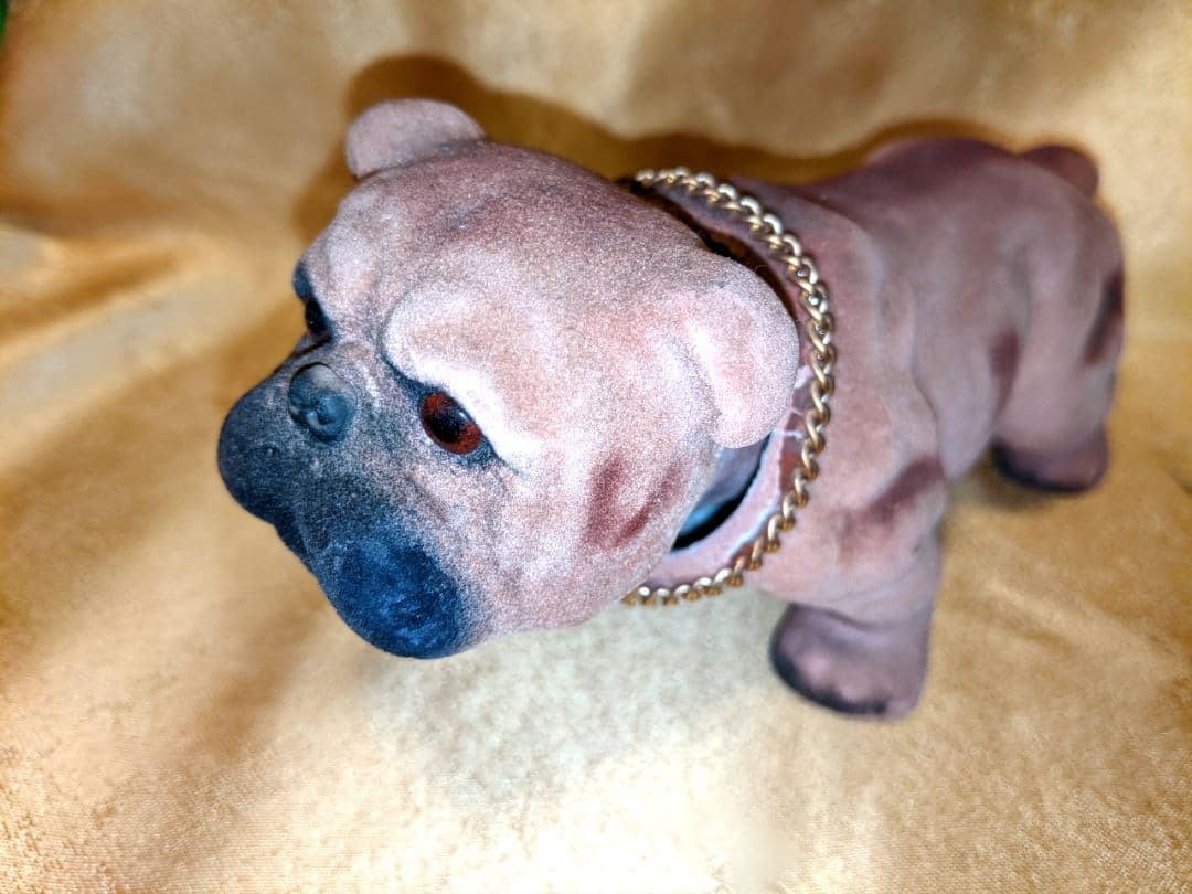 リアル ブルドッグ 首振り 置物 ビンテージ 昭和レトロ ぬいぐるみ 人形 犬