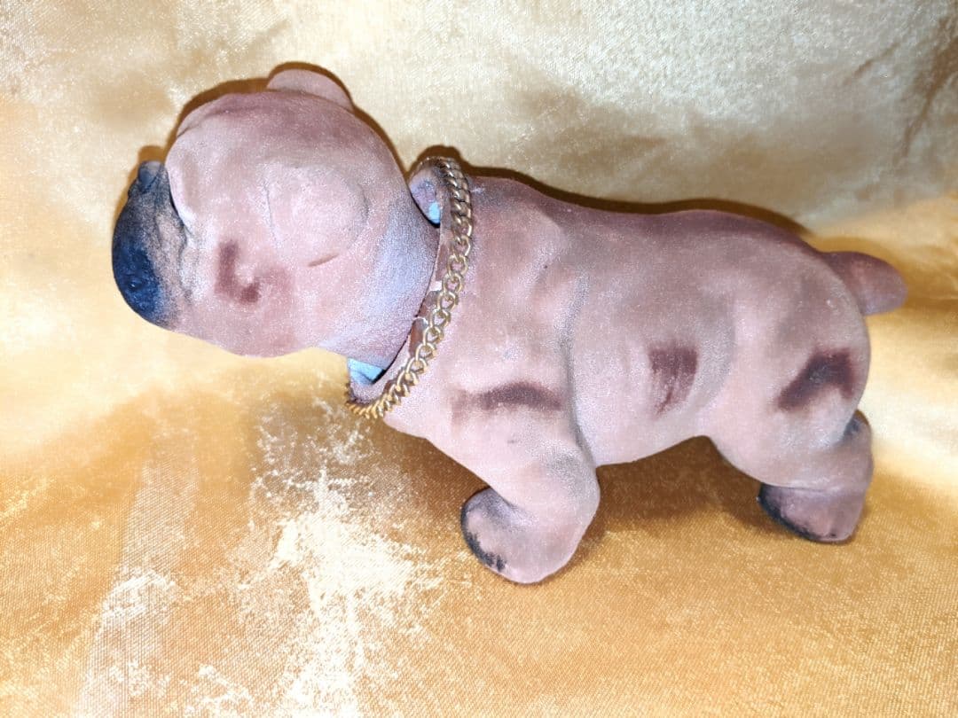 リアル ブルドッグ 首振り 置物 ビンテージ 昭和レトロ ぬいぐるみ 人形 犬