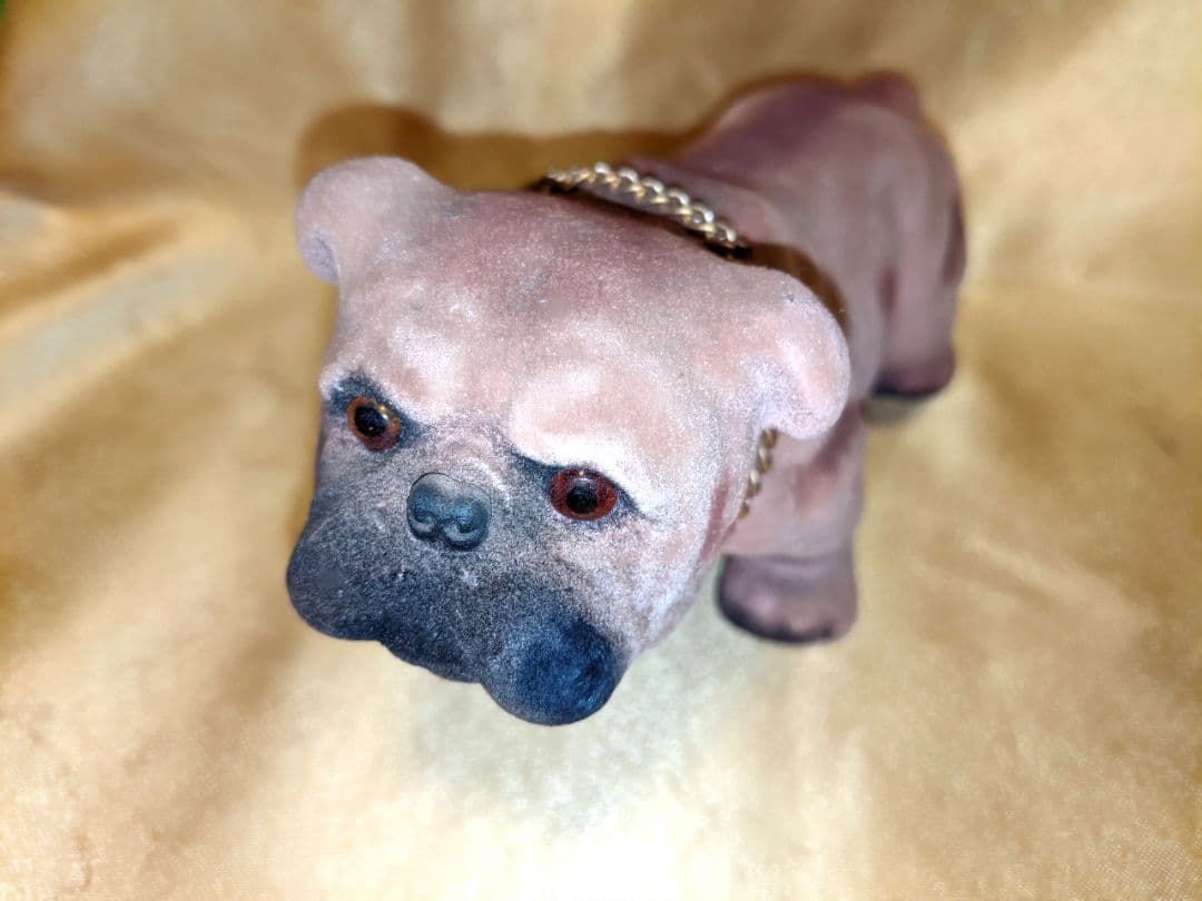 リアル ブルドッグ 首振り 置物 ビンテージ 昭和レトロ ぬいぐるみ 人形 犬